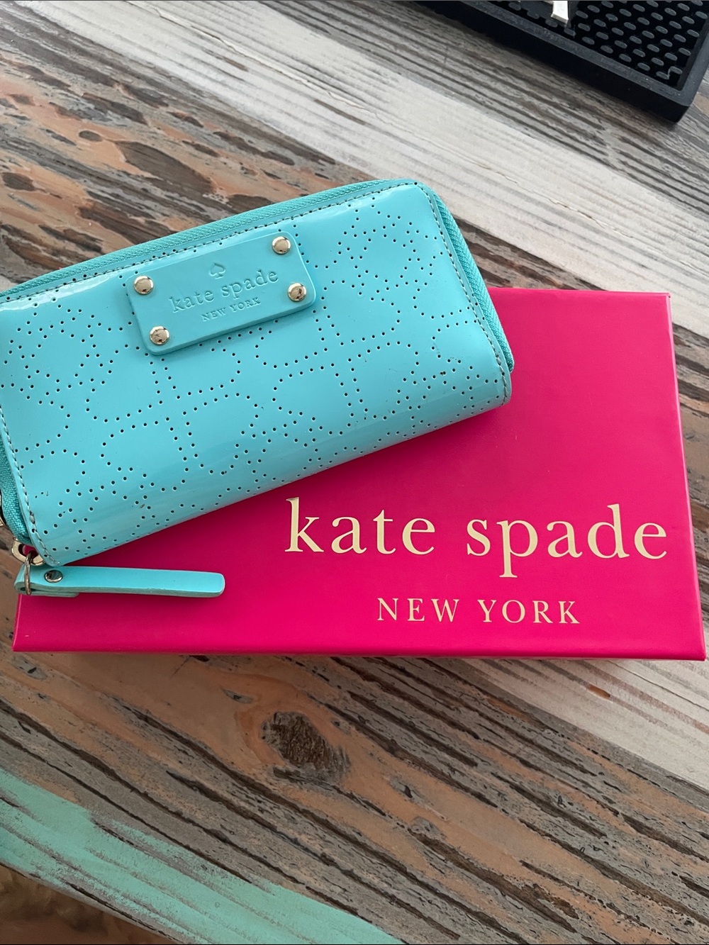 Kate Spade Patent Leather Wallet with Wrist Strap
